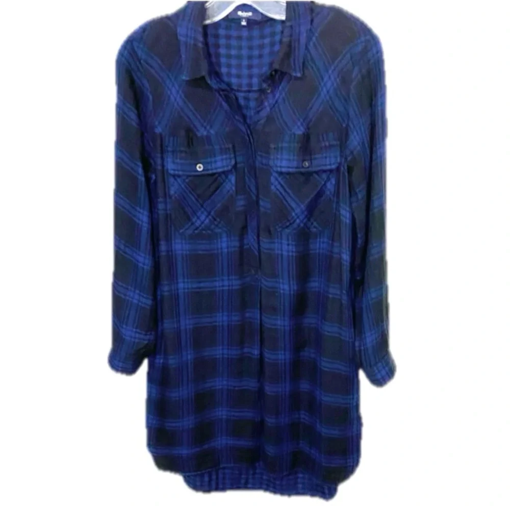 MADEWELL Jane Latitude Shirtdress Buffalo Check Size S - Picture 6 of 9